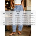 thumbnail image 3 of Women's Plaid Barrel Pants Elastic Waist, Casual Loose Fitting Trousers for Summer Daily Blue S, 3 of 8