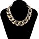 thumbnail image 3 of Punk Cuban Link Chain Choker Necklace Gold Lightweight Chunky Oval Chain Link Necklace Statement Hip Hop Jewelry, 3 of 5
