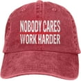 thumbnail image 7 of Vintage Baseball Cap for Men Women Nobody Cares Work Harder Cotton Dad Hat Adjustable Trucker Sports Hat Black, 7 of 7