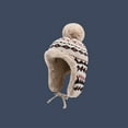 thumbnail image 2 of Jalioing Women's Cold Weather Hat Windproof Knitted Trapper Hat Fleece Lined Winter Thermal Hats with Earflaps, 2 of 2