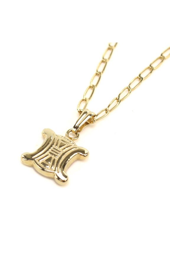 Pre-Owned CELINE Celine Triomphe Necklace for Women, Gold