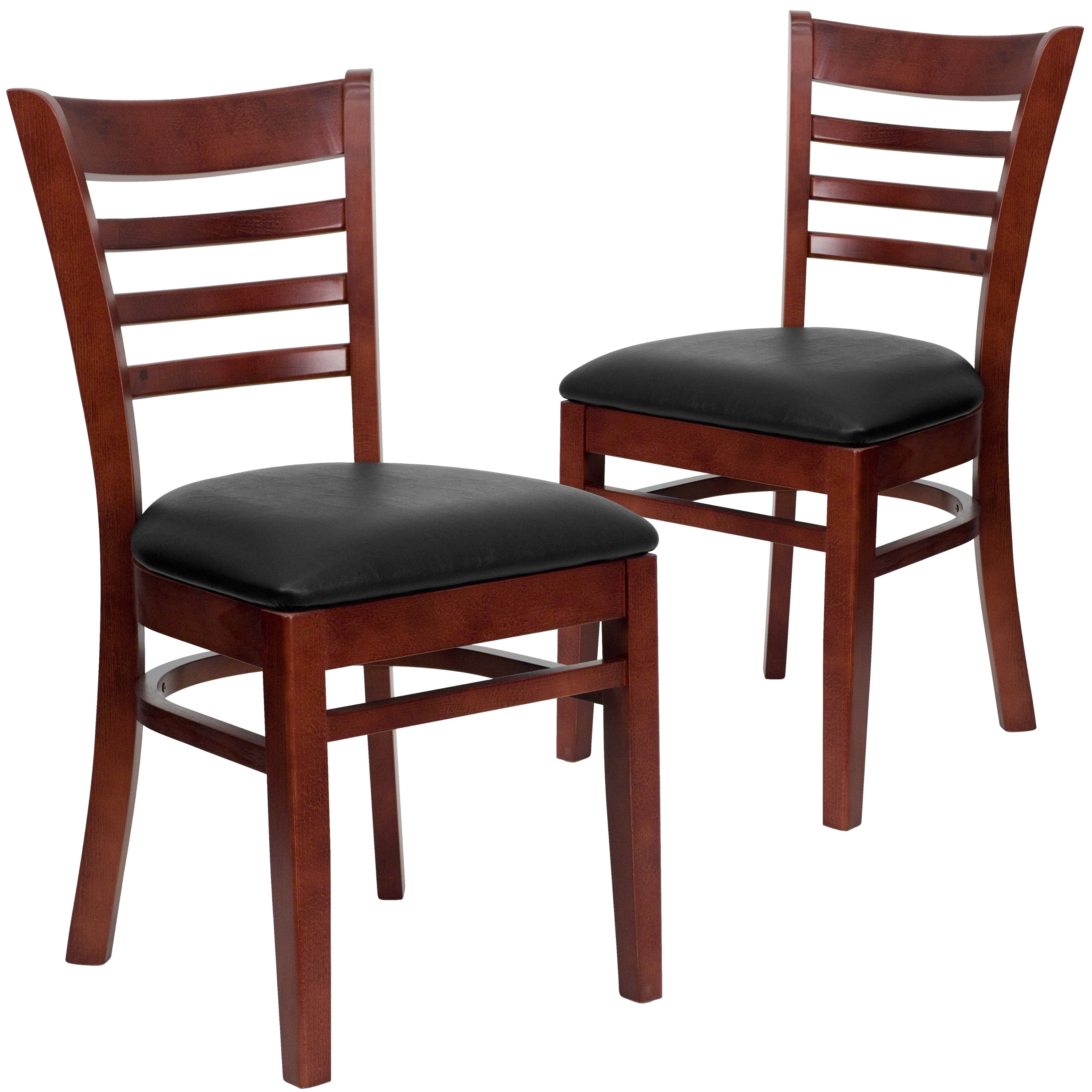 Flash Furniture Ladder Back Chairs - Set of 2, Mahogany ...
