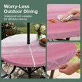 thumbnail image 5 of Round Outdoor Tablecloth with Umbrella Hole and Zipper, Pink White Ombre Tablecloth with Elastic Waterproof, Romantic Funny Abstract Striped Lines Patio Table Covers for 36" - 44" Picnic Pool Tables, 5 of 9