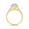 thumbnail image 3 of 10kt Yellow Gold Round Diamond Cluster Bridal Wedding Engagement Ring 1/2 Cttw, 3 of 4