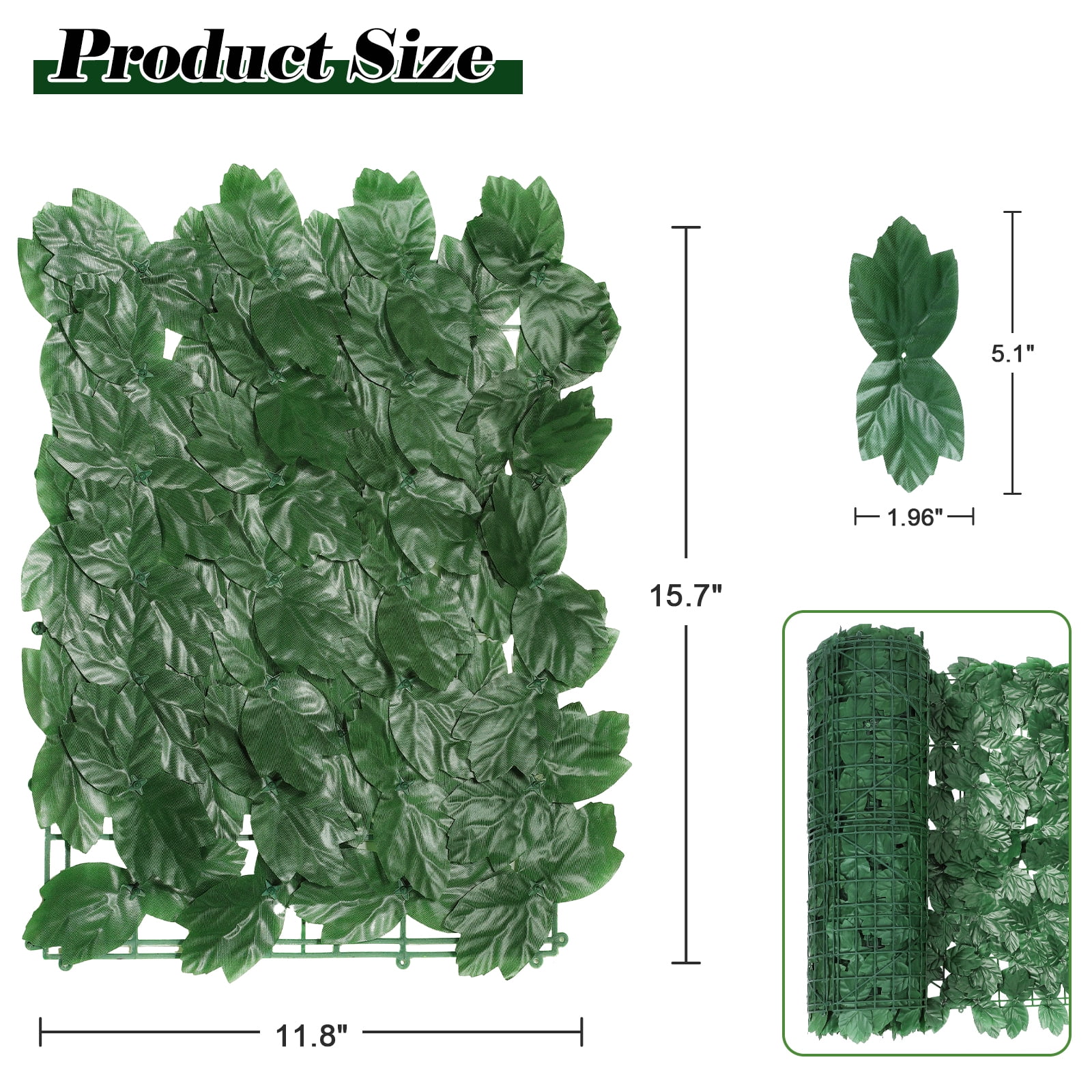 Oumilen 314" x 23.6" Artificial Ivy Privacy Fence Backdrop Garden Maple Leaf