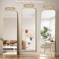 thumbnail image 3 of Mirstory 64"x21" Floor Mirror Arched Full Body Standing Mirror, Gold, 3 of 6