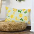 thumbnail image 2 of Yellow Lemon Pillow Covers 12x20 Inch Summer Fruit Leaves Lemon Pillow Case Green Yellow Watercolor Decorative Throw Pillows Summer Rectangular Cushion Cover Decor for Sofa Bed, 2 of 6