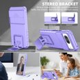 thumbnail image 2 of for Google Pixel 8 Phone Case with Tempered Glass Screen Protector Slide Camera Lens Kickstand Military-Grade Bumpers  Shockproof Protective Cover for Women Men Girls Purple, 2 of 7
