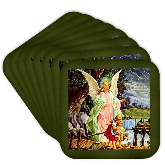 3drose, Guardian Angel, Set of 8 Coasters - Cork
