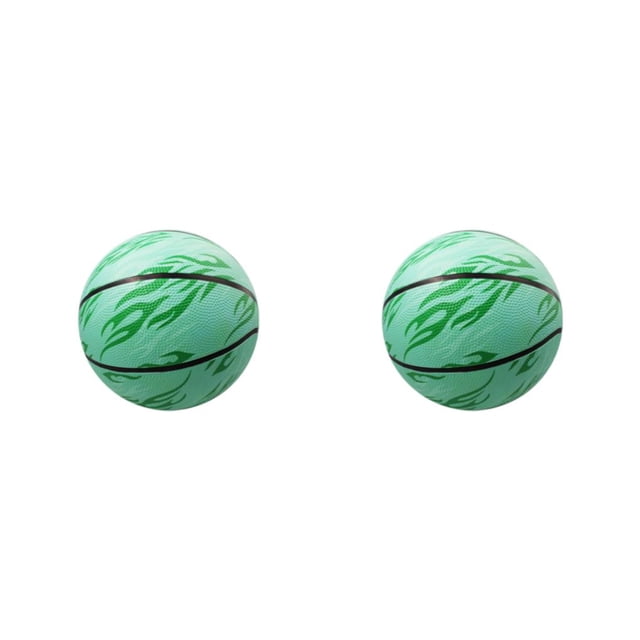 Redempat Elastic Unisex 7 Basketball Balanced Inner Pressure Air Tight Sealing PU Training Basketball Green- size 5 2Set