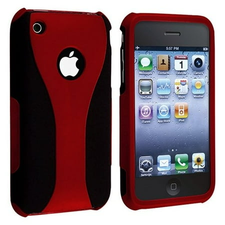 - Rubberized Hard Snap-on Cup Shape Case for iPhone 3G / 3GS - Red/Black