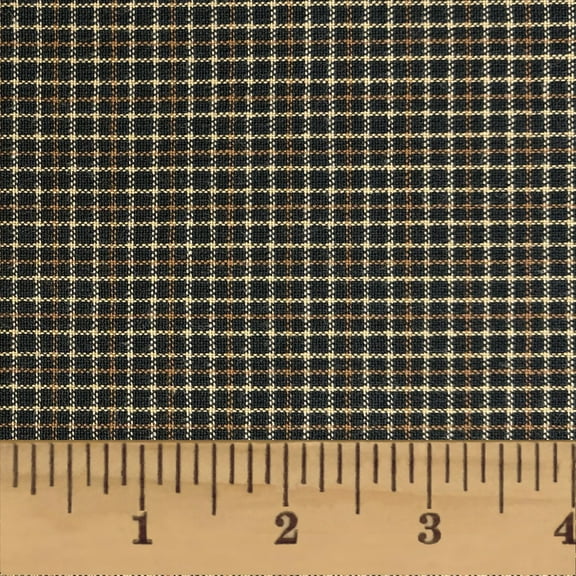 JCS Antique Black Plaid Homespun Cotton Fabric - Sold by the Yard