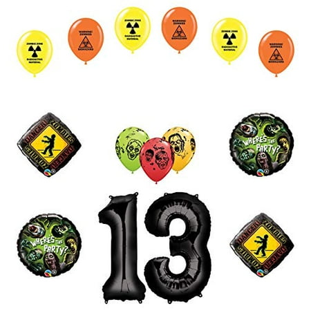 Mayflower Products Zombies 13th Birthday Party Supplies Walking Dead Balloon Bouquet Decorations