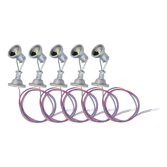 LYM20 5 Pcs Modèle de Chemin de Fer Lampe 1:87 Projecteur Projecteurs Échelle HO DEL Chaudes
