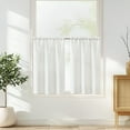 thumbnail image 3 of Curtainking Cream White Kitchen Curtains 36 inch Linen Textured Cafe Curtains for Bathroom Farmhouse Light Filtering Tier Curtains Rod Pocket 2 Panels, 3 of 8