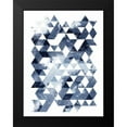 thumbnail image 2 of OnRei 15x18 Black Modern Framed Museum Art Print Titled - Blue Triangles, 2 of 5