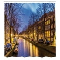 thumbnail image 3 of Ambesonne Amsterdam Shower Curtain, City Canals West Side, 69"Wx84"L, Multicolor, 3 of 3