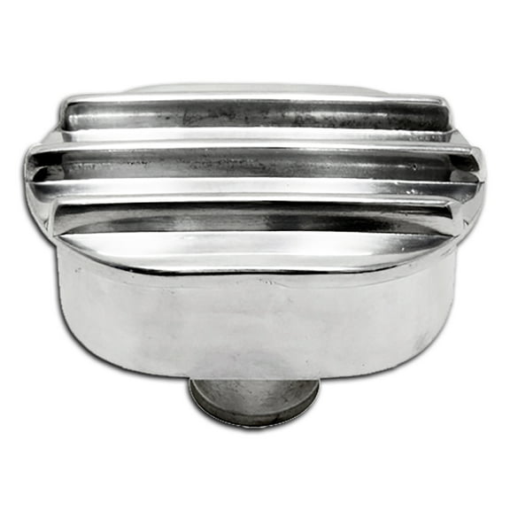 Valve Cover Breather Push In Fits 1.25 Inch Hole Finned Chrome Finish Aluminum