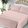 thumbnail image 3 of Ambesonne Art Deco Fitted & Flat Sheet with Shams 4 Pcs Set, Rose Simple Vintage Motif, Calking, Rose White, 3 of 5