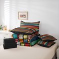 thumbnail image 6 of Manfei Colorful Stripes Twin Bedding Sets 7pcs, Contemporary Abstract Bedding Comforter Set, Wave Lines Sheet Sets, Ultra Soft Home Decor, 6 of 8