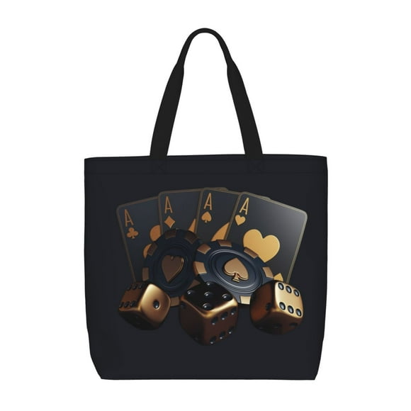 Easygdp Casino Cards Poker Bolsa Tote para Mujer, Bolso de Hombro para Trabajo, Playa, Viajes, Compras y Supermercado