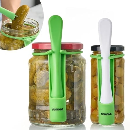 2 Pack Pickle Fork, Pickle Grabber, Stainless Steel Olive Grabber Tool, Fork Pickle Picker, Deep Jar Food Grabber for Olive, Vegetable, Unique Kitchen Gadgets
