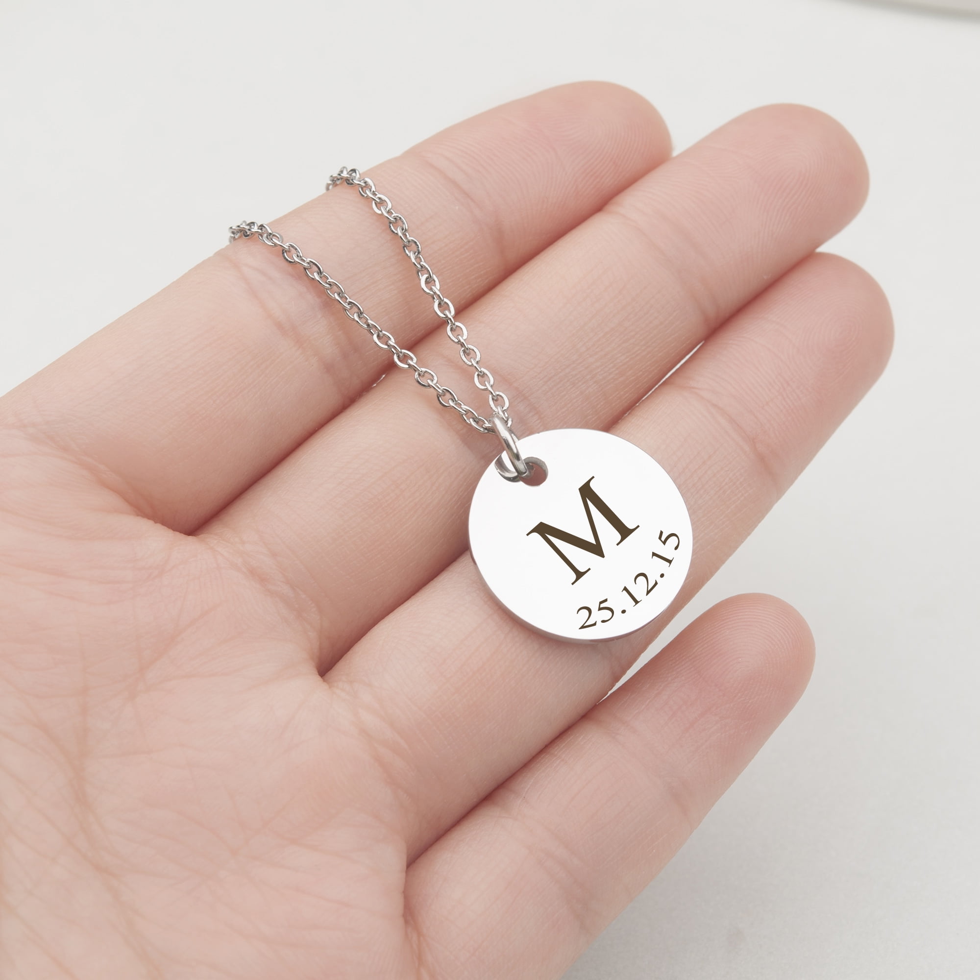 Artisan sterling silver offers personalized disc necklaces, custom stamped disc necklaces, handmade artisan jewelry, personalized mother's necklace