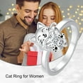 thumbnail image 5 of DVEATR Cat Ring Sterling Silver Cat Ring with Cubic Zirconia Gift for Women, 5 of 6