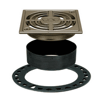 Schluter Kerdi Drain Anodized Aluminum Square Grate 4" Contour Brushed Nickel