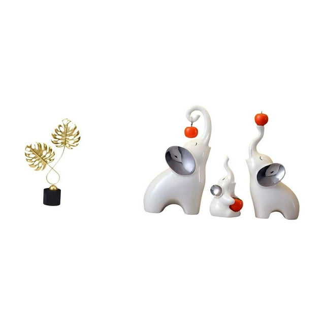 Estatua de hoja, figura de , adornos de cerámica, esculturas de hierro con textura suave, adecuadas para sala de estar, dormitorio, etc.