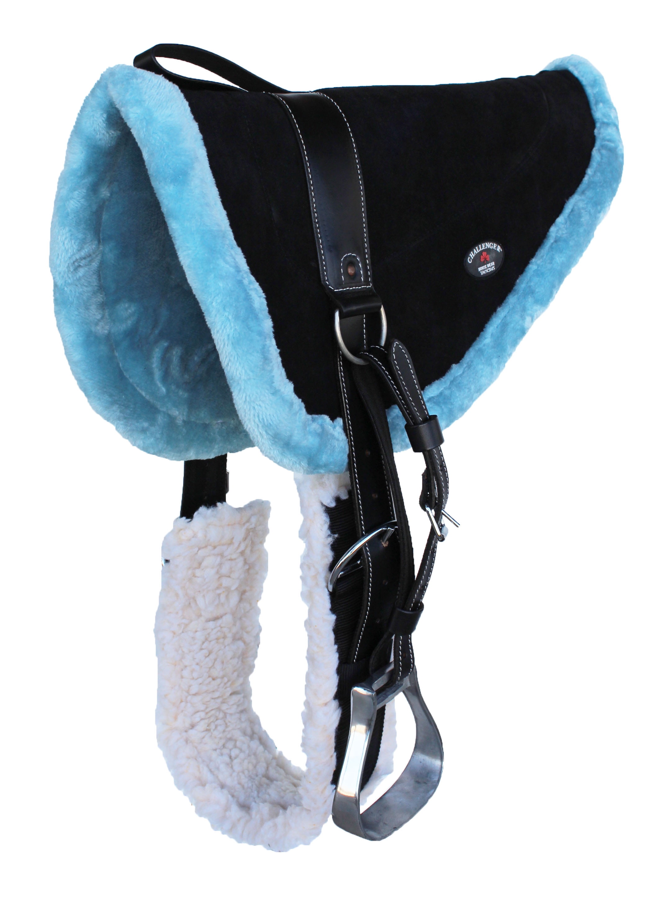 Horse SADDLE PAD WESTERN BAREBACK Suede Leather Girth Stirrups 39171174