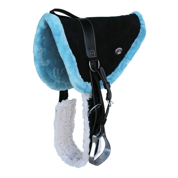 Horse SADDLE PAD WESTERN BAREBACK Suede Leather Girth Stirrups 39171