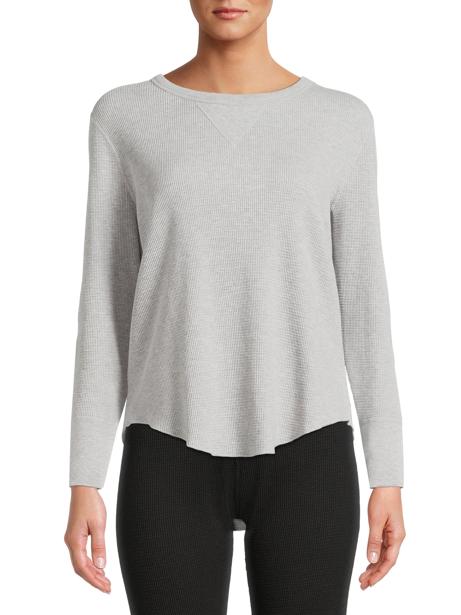 Hanes Women's Relaxed Fit Waffle Knit Thermal Crew Hanes Thermals