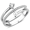 thumbnail image 2 of Luxe Jewelry Designs Stainless Steel Women's Ring with Round AAA Grade CZ - Size 10 (Pack of 2), 2 of 2