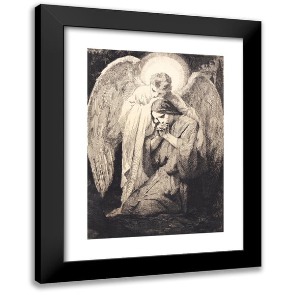 Frans Schwartz 11x14 Black Modern Framed Museum Art Print Titled - Christ I Gethsemane (1900 - 1901)