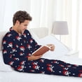 thumbnail image 6 of Uemuo pirates skull Pattern 2-Piece Loungewear Set - Men’s Soft Sleepwear, Cozy Winter PJs, Comfy Sleep Set-Large, 6 of 7