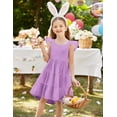 thumbnail image 2 of Arshiner Toddler Girl Summer Dress High Low Twirl Tiered Casual Boho Tie Back Sundress, 2 of 6