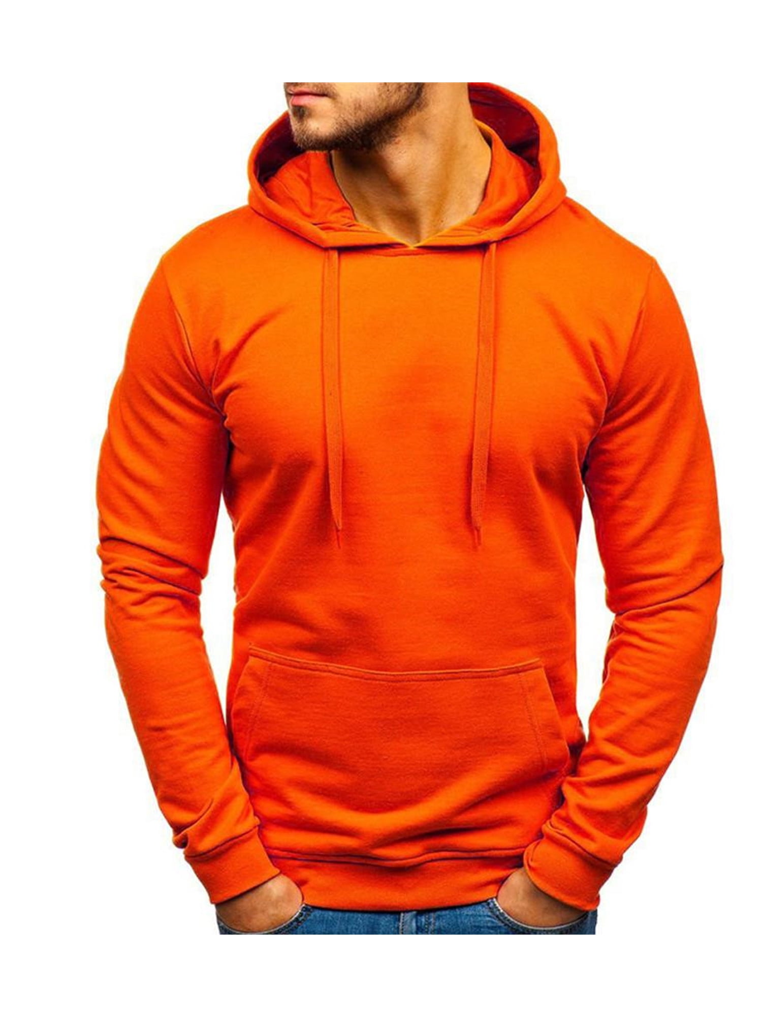 ANYSENSE Mens Solid Hoodie Pullover Long Jumper Sport Casual Hooded Sweatshirt jacket Walmart.com