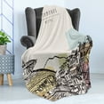 thumbnail image 4 of Nepal Soft Flannel Fleece Blanket, Hand Drawn Building of Durbar Mountains and Buildings in Kathmandu Tourist Attraction, Cozy Plush for Indoor and Outdoor Use, 70" x 90", Multicolor, by Ambesonne, 4 of 5