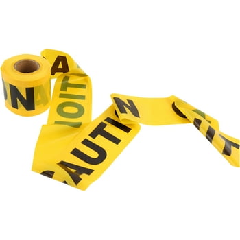 Hyper Tough 300 Foot Yellow Plastic Tear-Resistant, High Visibility, Caution Tape