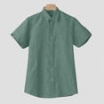 thumbnail image 6 of Xdegoge Mens Casual Dress Shirt Short Sleeve Regular Fit Linen Texture Soft Breathable Lightweight Buttons Down Front Pocket Business Vacationing Top, 6 of 8