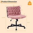 thumbnail image 7 of Studyset Wide Seat Desk Chair with Wheels, Criss Cross Legged Home Office Chair with Rocking Function & Adjustable Height, Comfy Swivel Armless Chair, 300lbs Capacity, Bedroom Vanity Chair, 7 of 7