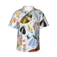 thumbnail image 1 of Fotbe Insects and Flowers Camisa Hawaiana para Hombre Unisex – Camisa Casual de Verano con Botones de Manga Corta de Algodón y Lino,Small, 1 of 7
