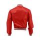 thumbnail image 3 of Gibobby chaquetas de ligera Y atlético Chaqueta de béisbol de manga de cuero de patchwork de color de otoño e invierno para mujer (Rojo, L), 3 of 5