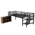 thumbnail image 4 of Newest Twin Metal Loft Bed Black,Low Profile with Storage Cubby & Stairs, 6 Rolling Bins, Space Saving Design, 4 of 16