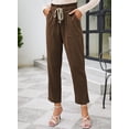 thumbnail image 5 of Asyoly Women's Pants High Waisted Corduroy Pants for Women Casual Drawstring Straight Leg Pants Trousers with Pockets, 5 of 6