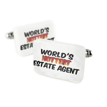 Cufflinks Worlds hottest Estate AgentPorcelain Ceramic NEONBLOND