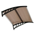 thumbnail image 2 of Tcbosik Window Awning Front Door Exterior Canopy, 40" x 38" Polycarbonate Cover, Rain Snow Sunlight Protection Hollow Sheet, Brown & Black Bracket, 2 of 8