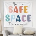 thumbnail image 2 of Boho Rainbow Mental Health Tapestry Wall Hanging, Boho Kids Room Nursery Decor, This Is a Safe Space Wall Blanket Decor for Therapy Counselor Office Playroom Classroom, 50x60 Inch, 2 of 6