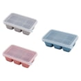 thumbnail image 4 of 3 piezas de cocina Hielo que fabrican silicona silicona moho bandeja de molde de hielo rectangular, 4 of 6